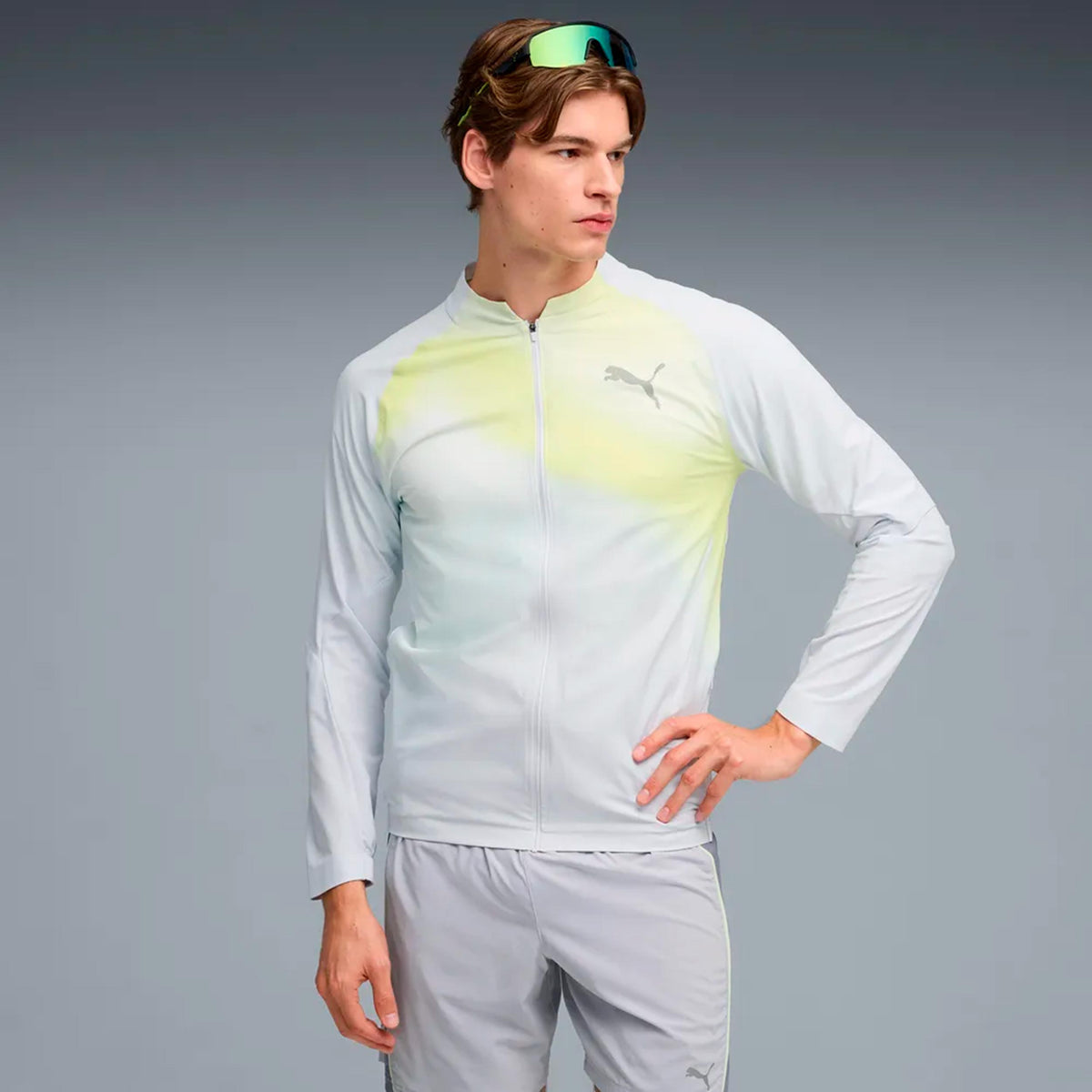 Puma Lightspeed Ultraweave Graphic Veste running Hommes-gris