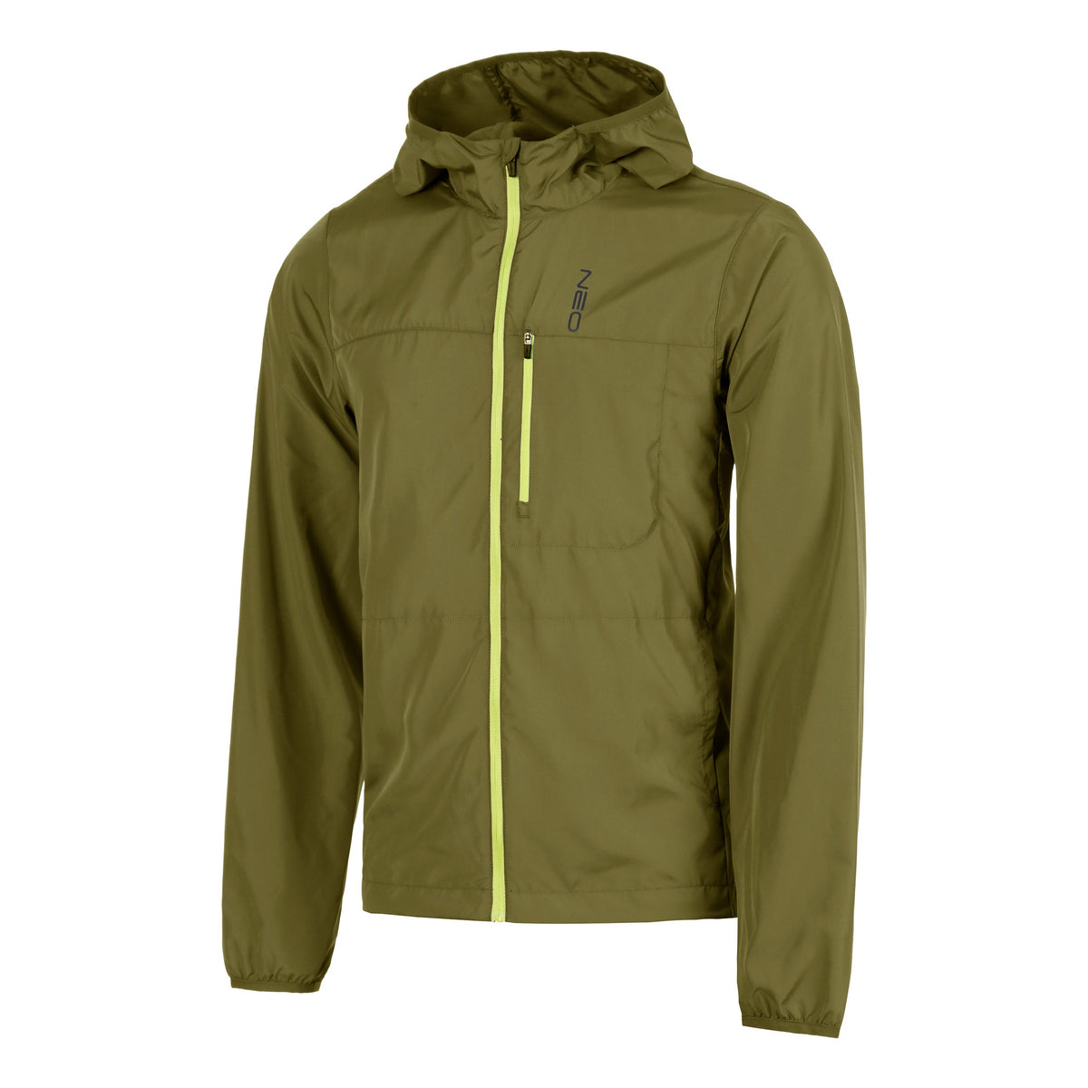 NEO Feel the Vybe Fly Veste running Hommes-vert olive, jaune lemon