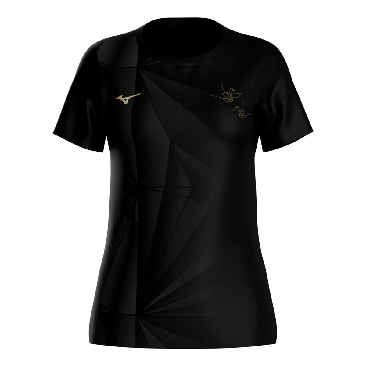 Mizuno Active DryAeroFlow Graphic Maillot de course Femmes - noir, or