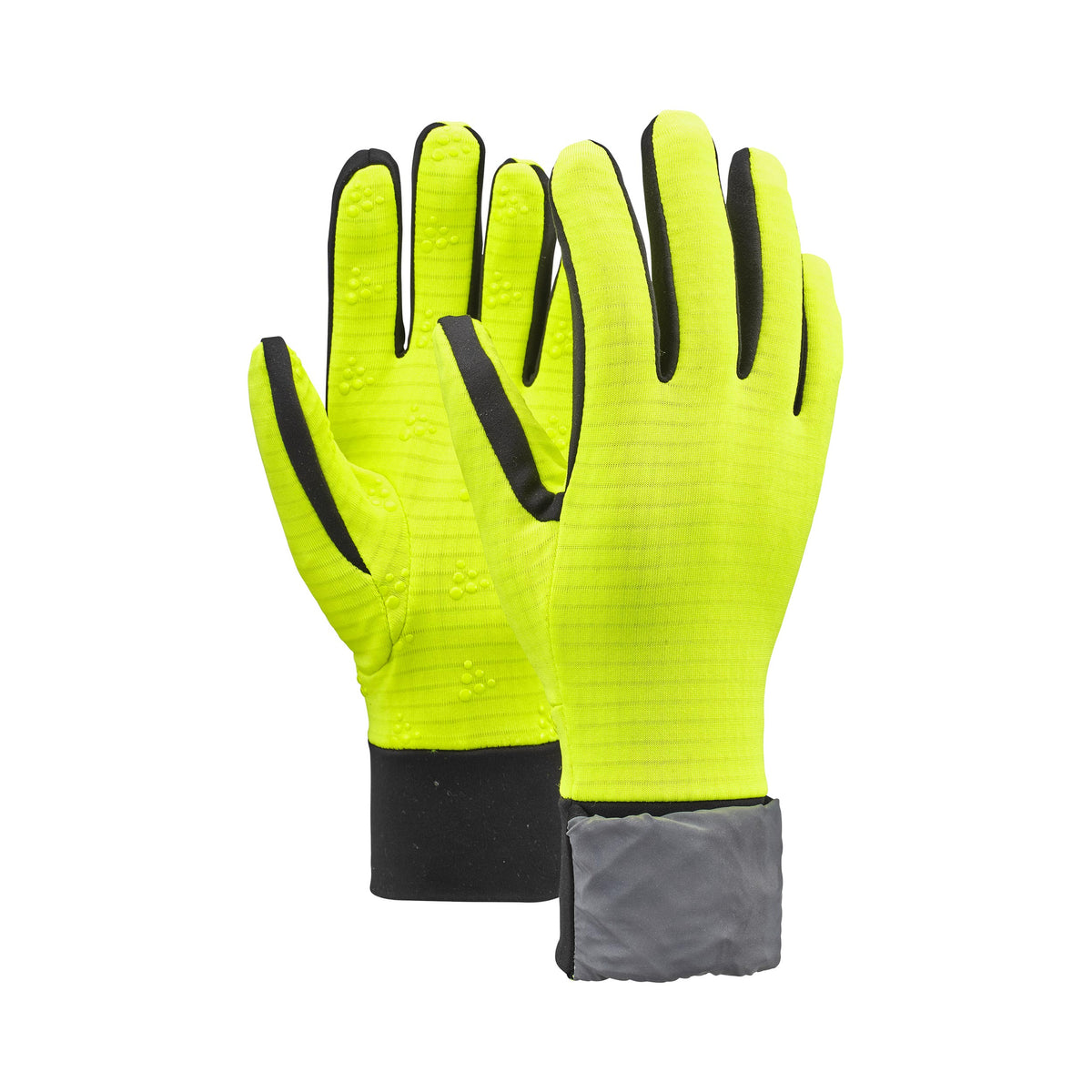 Craft Essence Hybrid Gants de running Unisex - jaunes fluo, argent