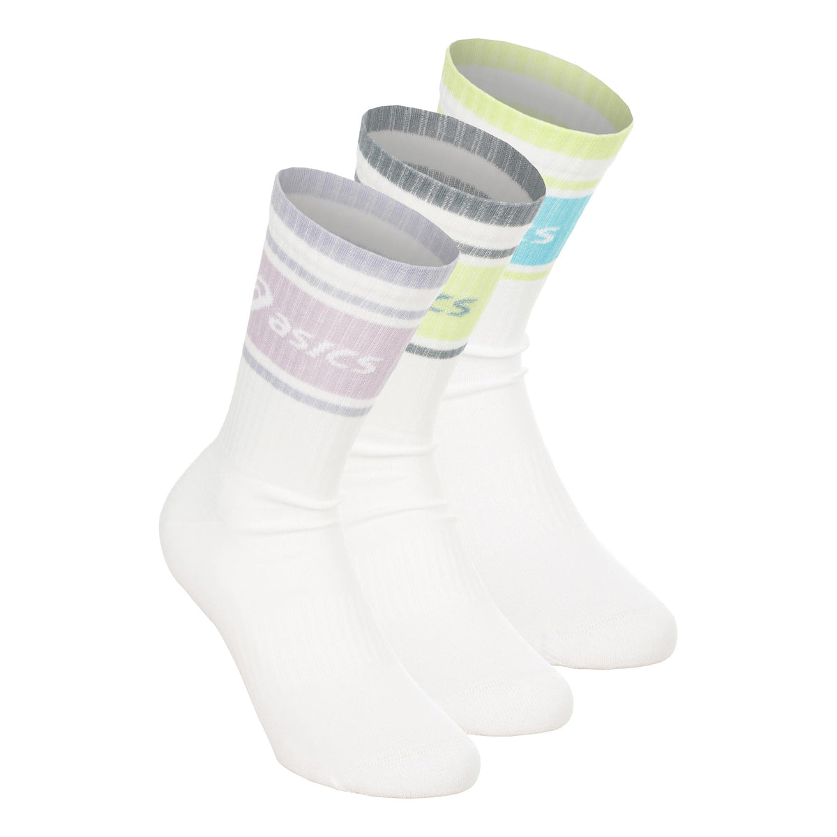 ASICS 3 Pack Asics Logo Crew  Chaussettes de running - blanc, multicouleur