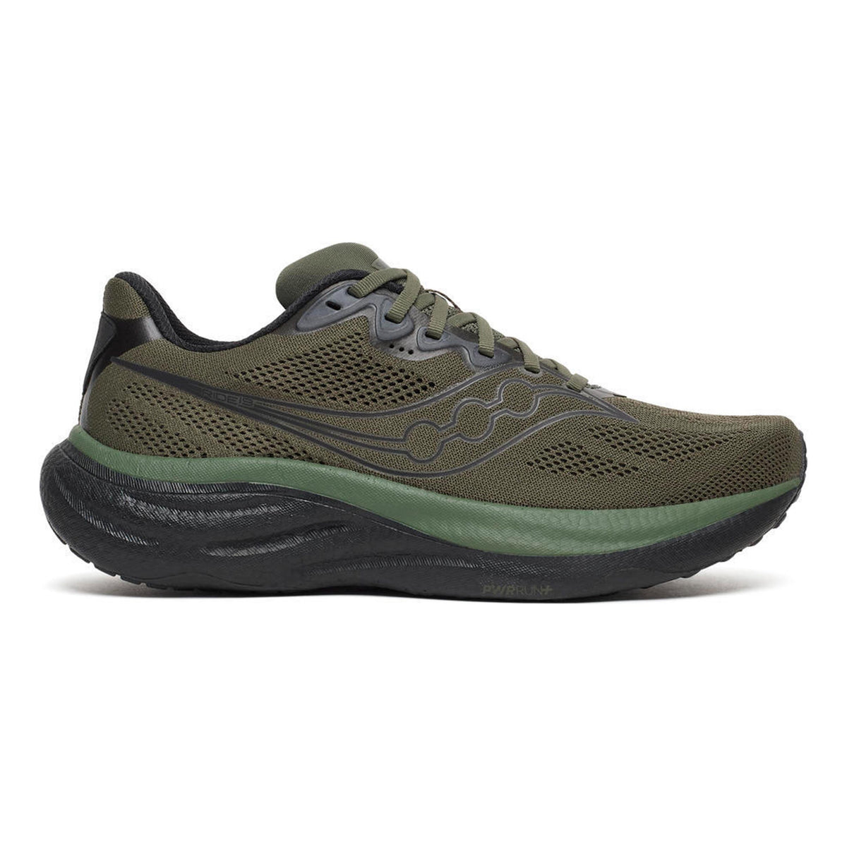 Saucony Ride 19 Chaussure de running sans stabilisateurs Hommes - vert olive, noir