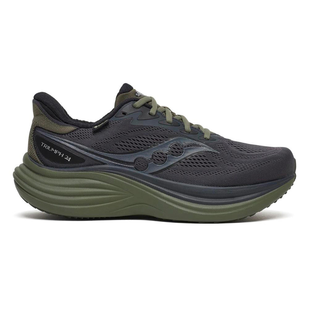 Saucony Triumph 24 GTX Chaussure de running sans stabilisateurs Hommes - gris, vert olive