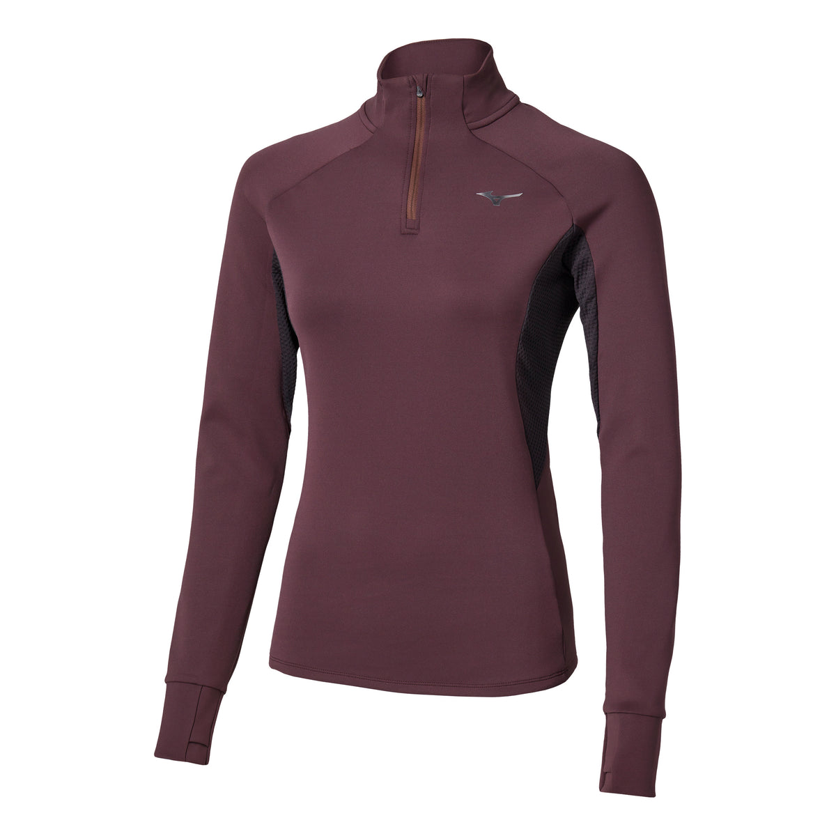 Mizuno Active Warmalite Half Zip Maillot de course Femmes - rouge foncé