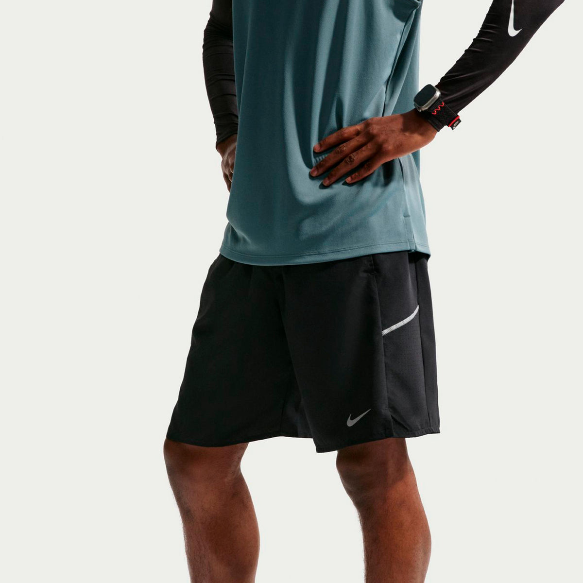 Nike Miler 9in  Short de running Hommes - noir, argent